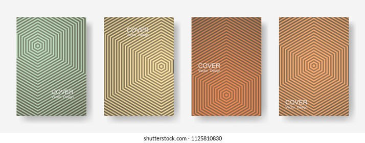 Minimal covers design with hexagon lines. Geometric halftone gradient backgrounds.  Tech Eps10 vector. Future geometric patterns with hexagons. Halftone lines texture backgrounds.