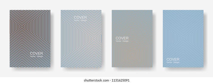 Minimal covers design with hexagon lines. Geometric halftone gradient backgrounds.  Tech Eps10 vector. Future geometric patterns with hexagon shape. Halftone lines texture backgrounds.