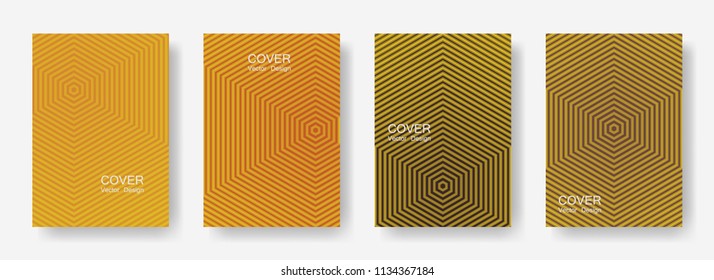 Minimal covers design with hexagon lines. Geometric halftone gradient backgrounds.  Elegant Eps10 vector. Future geometric patterns with hexagon shape. Halftone lines texture backgrounds design.