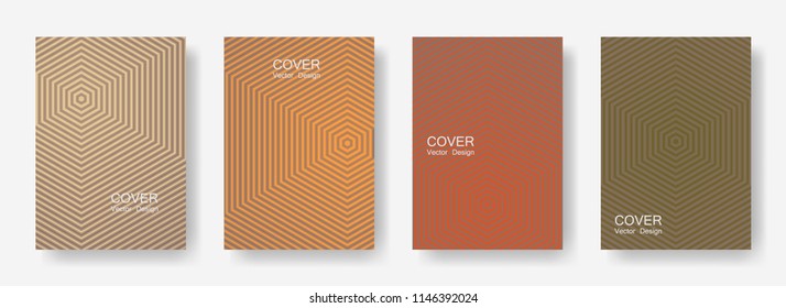 Minimal covers design with hexagon lines. Geometric halftone gradients.  Striped Eps10 vector. Future geometric patterns with hexagon shape. Halftone lines texture backgrounds.