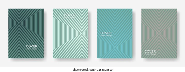 Minimal covers design with hexagon lines. Geometric halftone gradient backgrounds.  Flyers Future geometric patterns with hexagons. Halftone lines texture backgrounds design.