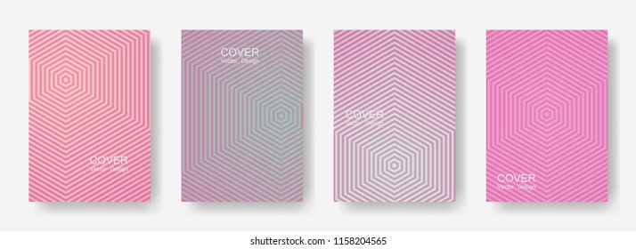 Minimal covers design with hexagon lines. Geometric halftone gradient backgrounds.  Booklets Eps10 vector. Future geometric patterns with hexagons. Halftone lines texture backgrounds.