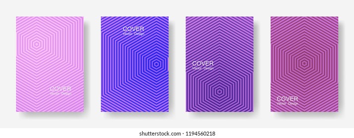 Minimal covers design with hexagon lines. Geometric halftone gradients.  Vibrant Eps10 vector. Future geometric patterns with hexagons. Halftone lines texture backgrounds.