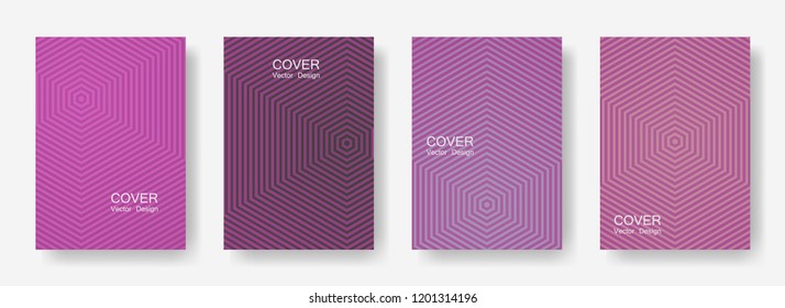 Minimal covers design with hexagon lines. Geometric halftone gradients.  Striped Eps10 vector. Future geometric patterns with hexagon shape. Halftone lines texture backgrounds.
