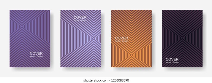 Minimal covers design with hexagon lines. Geometric halftone gradients.  Blank Eps10 vector. Future geometric patterns with hexagon shape. Halftone lines texture backgrounds design.
