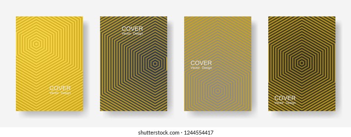 Minimal covers design with hexagon lines. Geometric halftone gradient backgrounds.  Business Future geometric patterns with hexagons. Halftone lines texture backgrounds.