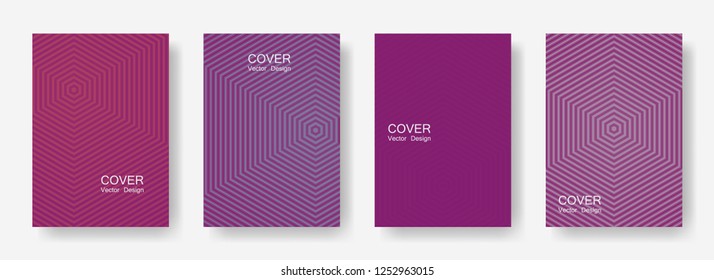 Minimal covers design with hexagon lines. Geometric halftone gradient backgrounds.  Vivid Eps10 vector. Future geometric patterns with hexagons. Halftone lines texture backgrounds.
