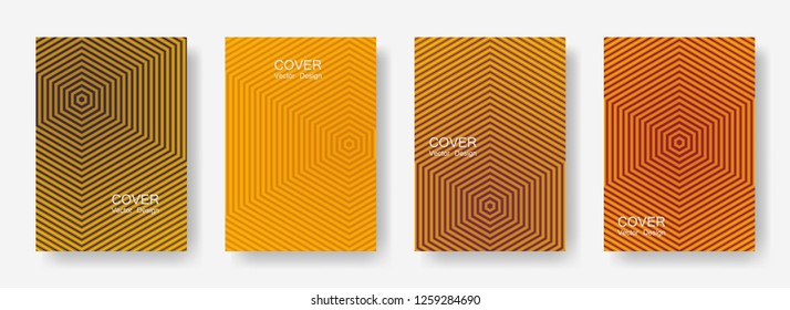 Minimal covers design with hexagon lines. Geometric halftone gradients.  Certificates Eps10 vector. Future geometric patterns with hexagon shape. Halftone lines texture backgrounds design.