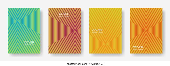 Minimal covers design with hexagon lines. Geometric halftone gradients.  Catalogs Eps10 vector. Future geometric patterns with hexagon shape. Halftone lines texture backgrounds.
