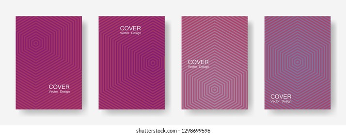 Minimal covers design with hexagon lines. Geometric halftone gradient backgrounds.  Banners Future geometric patterns with hexagons. Halftone lines texture backgrounds.
