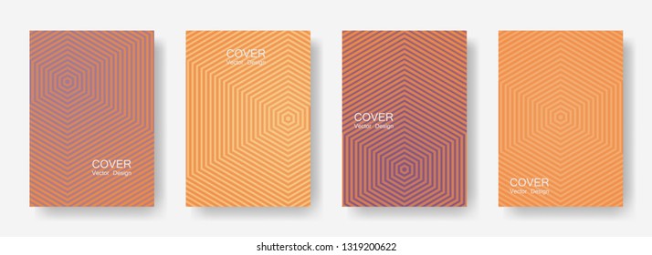 Minimal covers design with hexagon lines. Geometric halftone gradients.  Simple Eps10 vector. Future geometric patterns with hexagons. Halftone lines texture backgrounds design.