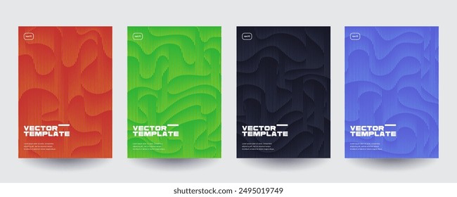 Minimal covers design with linear patterns and gradient shapes. Future geometric patterns. Eps10 vector.
