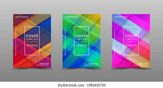 Minimal covers design. Modern background with abstract texture for use element poster, placard, catalog, banner, flyer, etc. Multicolor shapes with overlap layer style. Future geometric patterns.