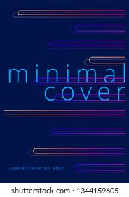 Minimal covers design with neon gradient shapes. Poster template with geometric lines.