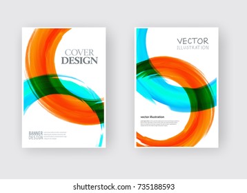 Minimal covers design. Round poster background. Cool paint rounds.
