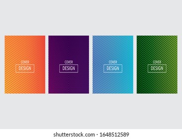 Minimal covers design set. Geometric halftone gradients. Eps10 vector.
