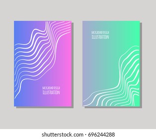 Minimal covers design set. Sample Strip ?omposition Simple shapes with trendy gradients. Eps10 layered vector.