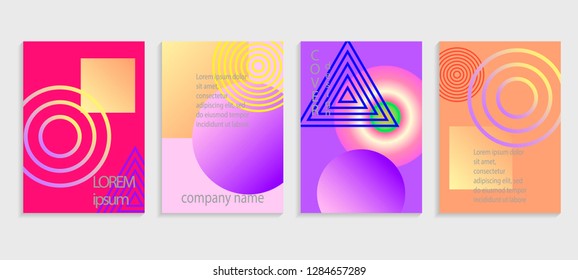 Minimal covers design set. Simple gradient shapes. Eps10 vector. Future geometric template. Vector templates for placards, banners, flyers, presentations and reports