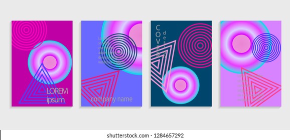 Minimal covers design set. Simple gradient shapes. Eps10 vector. Future geometric template. Vector templates for placards, banners, flyers, presentations and reports
