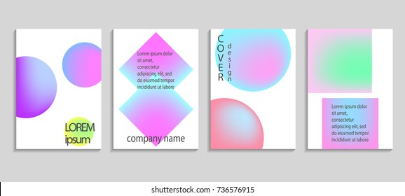 Minimal covers design set. Simple gradient shapes. Eps10 vector. Future geometric template. Vector templates for placards, banners, flyers, presentations and reports