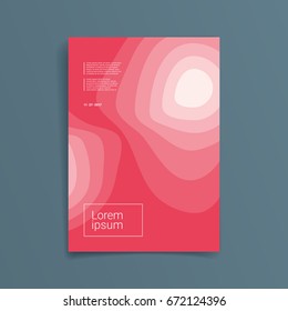 Minimal covers design with title. Red color. Template of cover, Placard, Poster, Flyer. Vector illustration, flat
