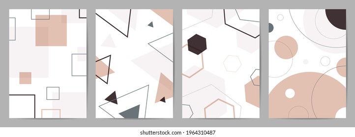 Minimal covers design. Trendy set, Modern Poster Art. Design for wall framed prints, canvas poster, artwork as postcard or brochure.Vector illustration.