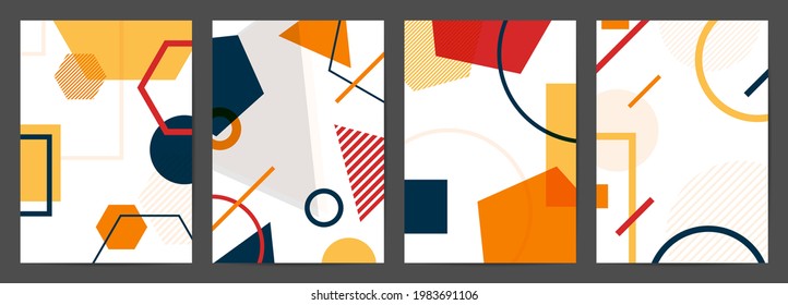 Minimal covers design. Trendy set, Modern Poster Art. Design for wall framed prints, canvas poster, artwork as postcard or brochure.Vector illustration.