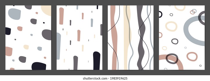 Minimal covers design. Trendy set, Modern Poster Art. Design for wall framed prints, canvas poster, artwork as postcard or brochure.Vector illustration.