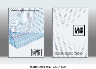 Minimal covers design. Vector abstract line pattern for poster design and book cover. Set of templates for business brochures. 2d prints for banner background. Annual album backdrop graphic pattern.