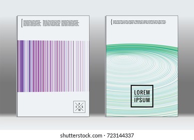 Minimal covers design. Vector abstract line pattern for poster design and book cover. Set of templates for business brochures. 2d prints for banner background. Annual album backdrop graphic pattern.