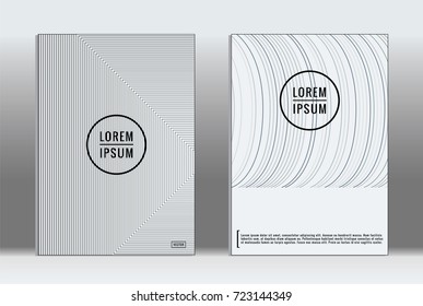 Minimal covers design. Vector abstract line pattern for poster design and book cover. Set of templates for business brochures. 2d prints for banner background. Annual album backdrop graphic pattern.