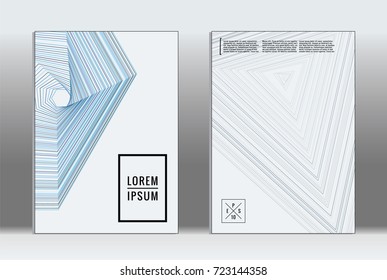 Minimal covers design. Vector abstract line pattern for poster design and book cover. Set of templates for business brochures. 2d prints for banner background. Annual album backdrop graphic pattern.