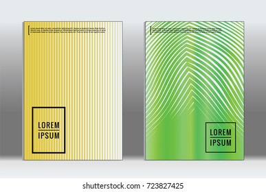 Minimal covers design. Vector abstract line pattern for poster design and book cover. Set of templates for business brochures. 2d prints for banner background. Annual album backdrop graphic pattern.