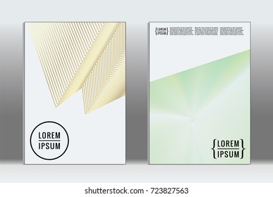 Minimal covers design. Vector abstract line pattern for poster design and book cover. Set of templates for business brochures. 2d prints for banner background. Annual album backdrop graphic pattern.