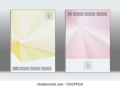 Minimal covers design. Vector abstract line pattern for poster design and book cover. Set of templates for business brochures. 2d prints for banner background. Annual album backdrop graphic pattern.