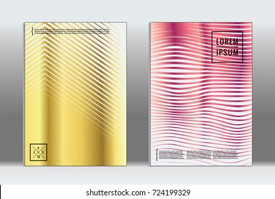 Minimal covers design. Vector abstract line pattern for poster design and book cover. Set of templates for business brochures. 2d prints for banner background. Annual album backdrop graphic pattern.
