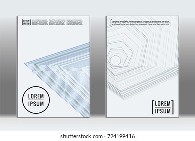 Minimal covers design. Vector abstract line pattern for poster design and book cover. Set of templates for business brochures. 2d prints for banner background. Annual album backdrop graphic pattern.