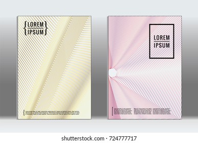 Minimal covers design. Vector abstract line pattern for poster design and book cover. Set of templates for business brochures. 2d prints for banner background. Annual album backdrop graphic pattern.