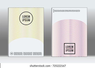 Minimal covers design. Vector abstract line pattern for poster design and book cover. Set of templates for business brochures. 2d prints for banner background. Annual album backdrop graphic pattern.