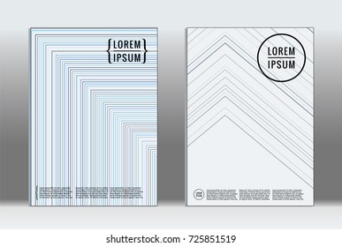 Minimal covers design. Vector abstract line pattern for poster design and book cover. Set of templates for business brochures. 2d prints for banner background. Annual album backdrop graphic pattern.