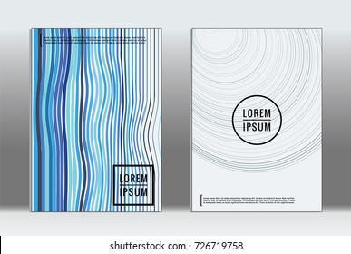 Minimal covers design. Vector abstract line pattern for poster design and book cover. Set of templates for business brochures. 2d prints for banner background. Annual album backdrop graphic pattern.