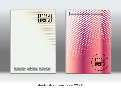 Minimal covers design. Vector abstract line pattern for poster design and book cover. Set of templates for business brochures. 2d prints for banner background. Annual album backdrop graphic pattern.