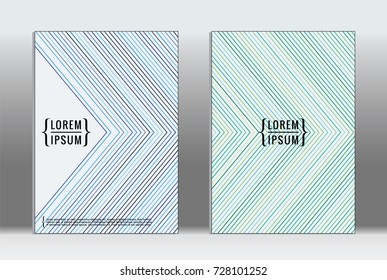 Minimal covers design. Vector abstract line pattern for poster design and book cover. Set of templates for business brochures. 2d prints for banner background. Annual album backdrop graphic pattern.