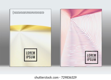 Minimal covers design. Vector abstract line pattern for poster design and book cover. Set of templates for business brochures. 2d prints for banner background. Annual album backdrop graphic pattern.