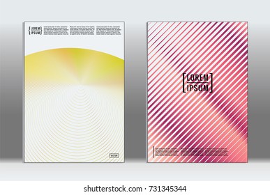 Minimal covers design. Vector abstract line pattern for poster design and book cover. Set of templates for business brochures. 2d prints for banner background. Annual album backdrop graphic pattern.