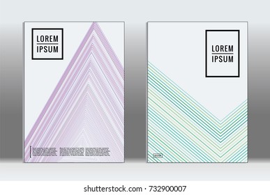 Minimal covers design. Vector abstract line pattern for poster design and book cover. Set of templates for business brochures. 2d prints for banner background. Annual album backdrop graphic pattern.