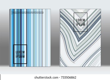 Minimal covers design. Vector abstract line pattern for poster design and book cover. Set of templates for business brochures. 2d prints for banner background. Annual album backdrop graphic pattern.