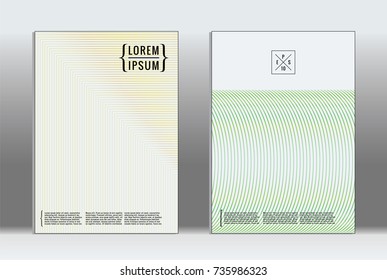 Minimal covers design. Vector abstract line pattern for poster design and book cover. Set of templates for business brochures. 2d prints for banner background. Annual album backdrop graphic pattern.