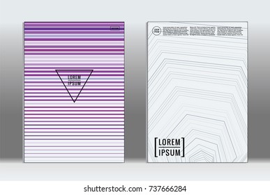 Minimal covers design. Vector abstract line pattern for poster design and book cover. Set of templates for business brochures. 2d prints for banner background. Annual album backdrop graphic pattern.