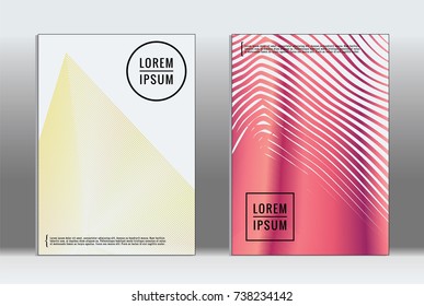 Minimal covers design. Vector abstract line pattern for poster design and book cover. Set of templates for business brochures. 2d prints for banner background. Annual album backdrop graphic pattern.